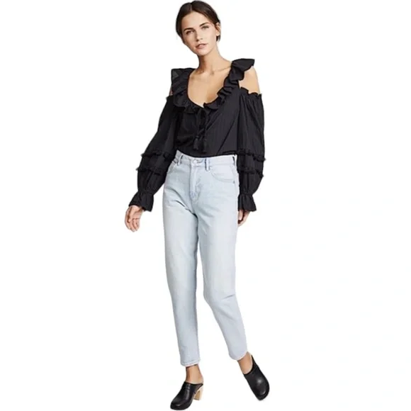 NWT Rebecca Minkoff “Pippa” Cold Shoulder Ruffle Blouse - Picture 5 of 13